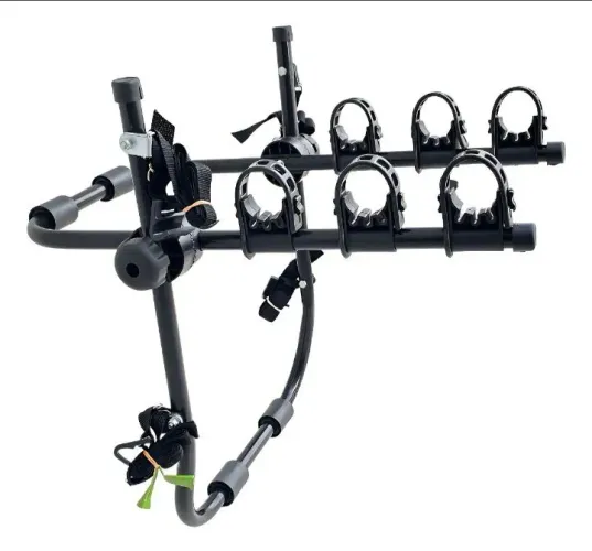 Suporte transbike true p/3 bikes apoio fixo sedan hatch Suv cor preto