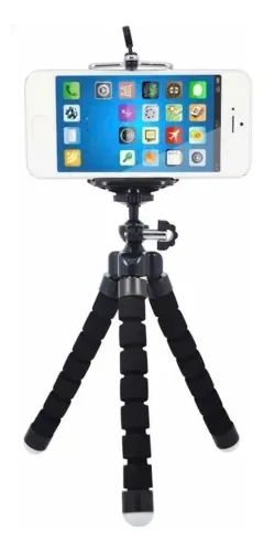 Mini Tripé Flexivel Para Celular De Mesa Tipo Gorilapod Cor Preto