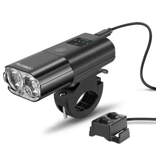 Farol Bicicleta 1000 Lumens 20 Horas 4000mah Power Bank Acionamento Remoto Alumínio Preto