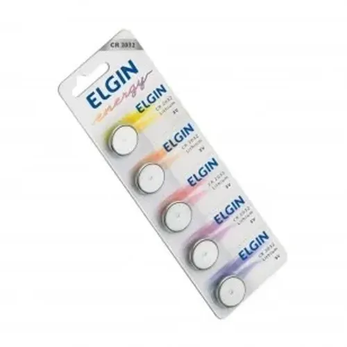 CARTELA EMBALAGEM C/5 UNI BATERIAS LITHIUM 3V CR2032 ELGIN - 82193
