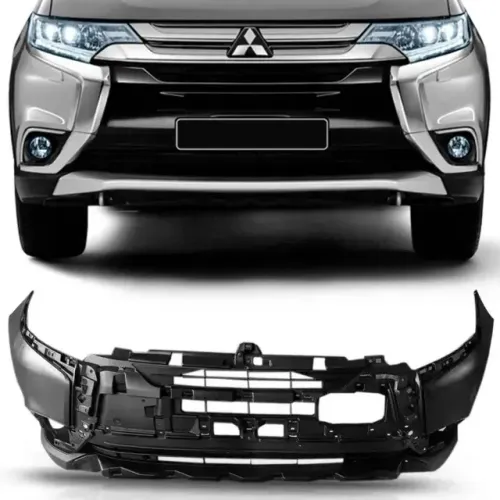 Parachoque Mitsubishi Outlander 2016 à 2018 - Furo Farol Auxiliar - Preto Liso - FPI