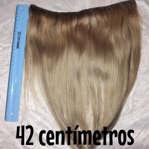 Mega Hair Loiro Ombré em Cabelo Natural 42cm