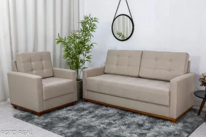 Conjunto de Sofá+ Poltrona Linho- Entrega Rápida Faça seu Pedido