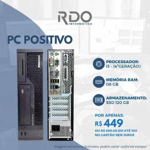 PC Positivo Rápido i3 8GB RAM SSD 120GB - Computador para comerciantes!  