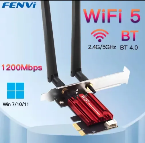 Placa de Rede Wi-Fi 5Ghz 2,4ghz Bluetooth 