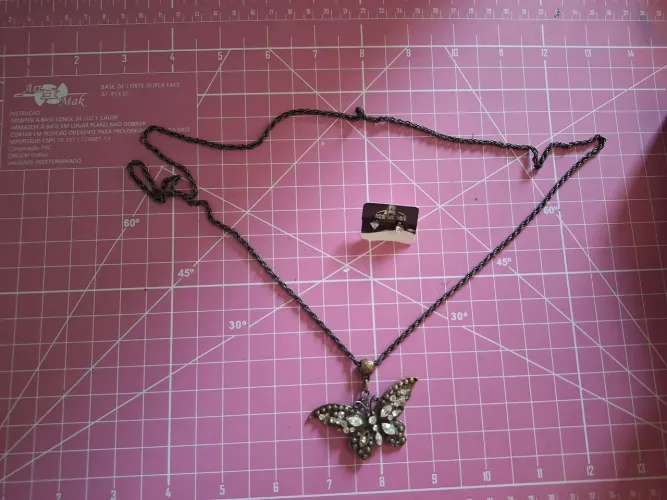 Conjunto brincos + colar borboleta