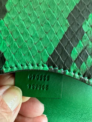 Bolsa de Couro tbqw Verde com Detalhes em Cobra