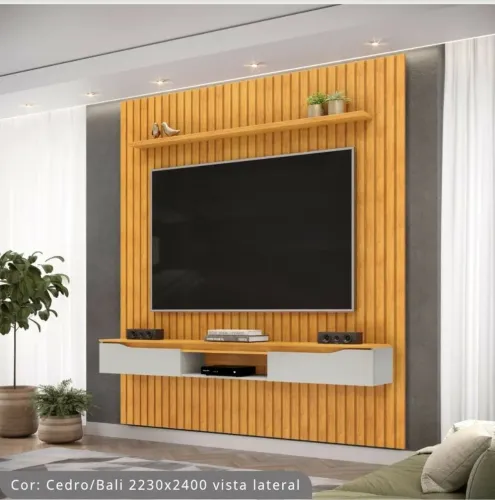 Painel de TV Cedro/Bali - Design Moderno