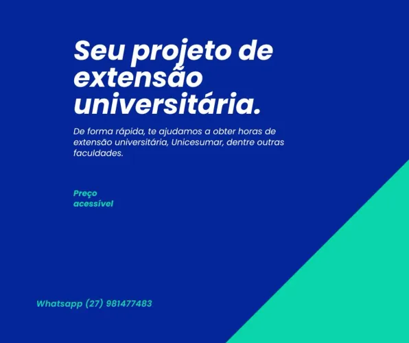 Projeto de extensão universitária para estudantes.