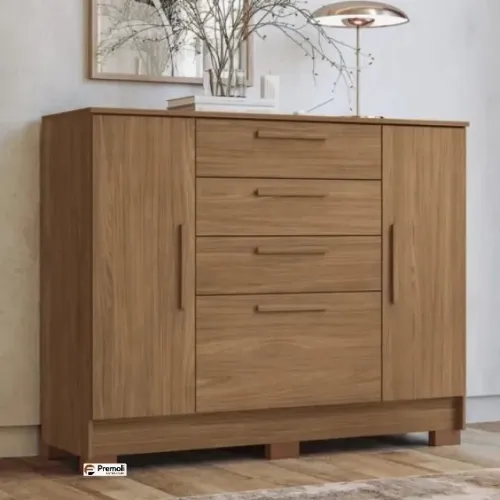 CÔMODA PINHAIS 2 PORTAS 4 GAVETAS 