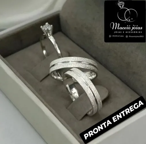 KIT DE ALIANÇAS PARA NAMORO NOIVADO COMPROMISSO 