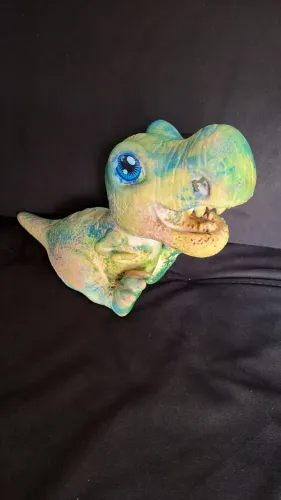 Brinquedo dinossauro de vinil para pintar (precisa lavar)