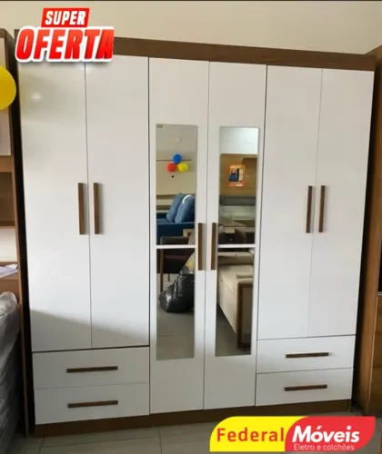Guarda Roupa Off White 6P 4G ( A PRONTA ENTREGA )
