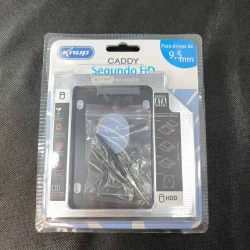 Caddy para HD e SSD de 9,5mm - Knup Segundo HD KP-HD010