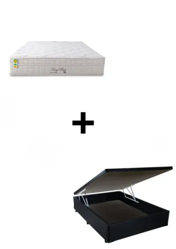 Cama Box Baú Queen + Colchão King Best