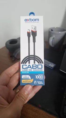 Cabo USB Tipo C 1m 2.4A Exbom - Carregamento Rápido