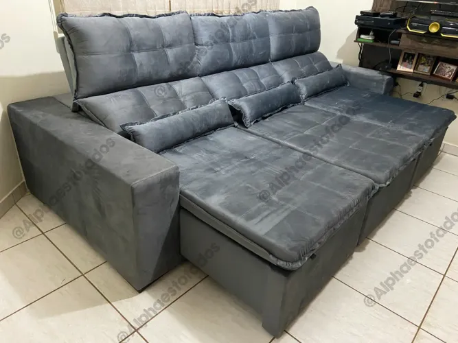Sofá retrátil e reclinável de 2,90 na pronta entrega em várias cores