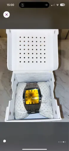 Relógio Masculino de Aço Inox com Mostrador Douradoo