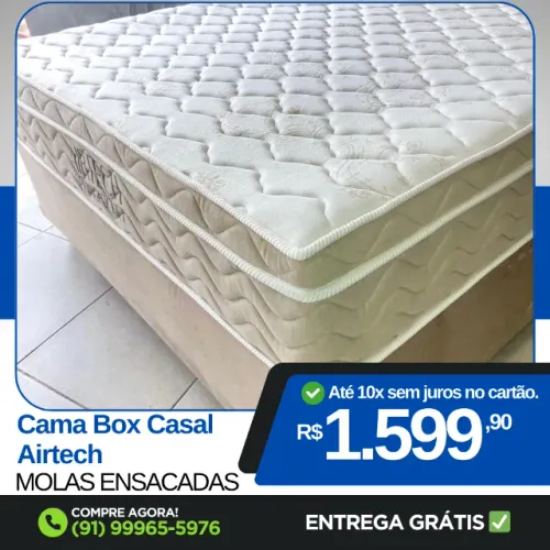 Cama Box Casal Molas ensacadas ortobom