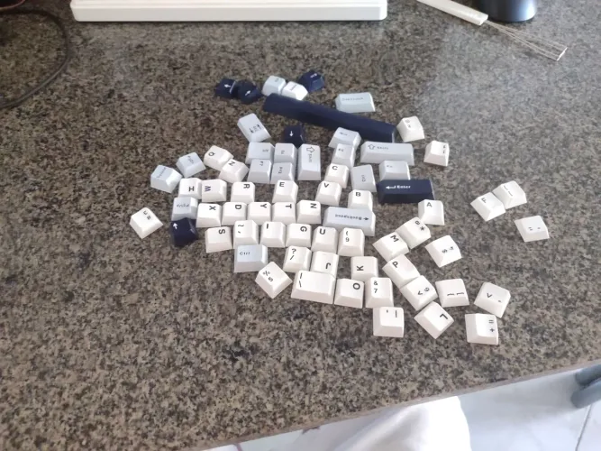 Keycaps PBT, Cherry, Aula F75 original branco e azul, sem arranhões e manchas