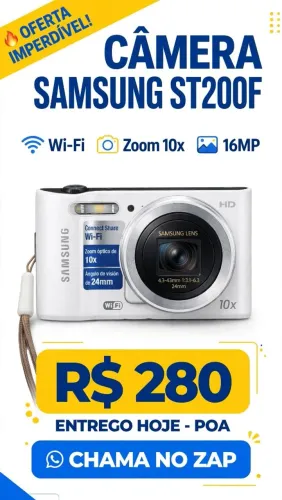 *CÂMERA SAMSUNG ST200F - WI-FI - ZOOM 10X - 16MP -