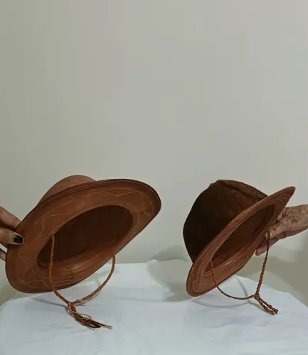 2 chapéus de couro