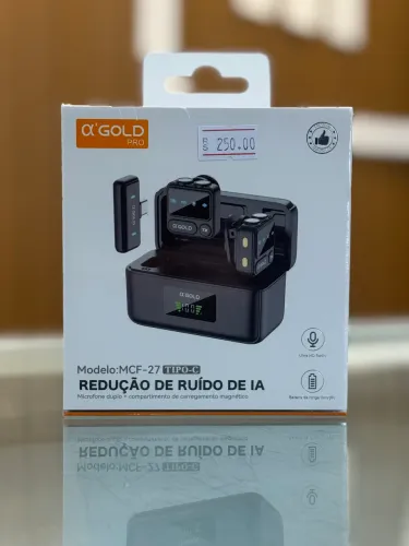 Microfone Lapela Duplo Tipo C A Gold Pro