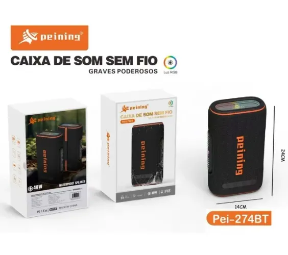 Caixa De Som Bluetooth Alta Potência 30w Peining Pei-272bts