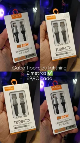 Cabo 2 metros Tipo-c e iPhone 