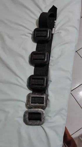 Kit cinto Mergulho Apneia Nylon+ 5 peso chumbo 1kg cada