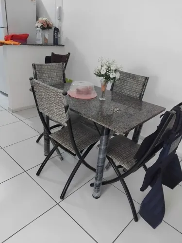 Mesa mármore 4 cadeiras