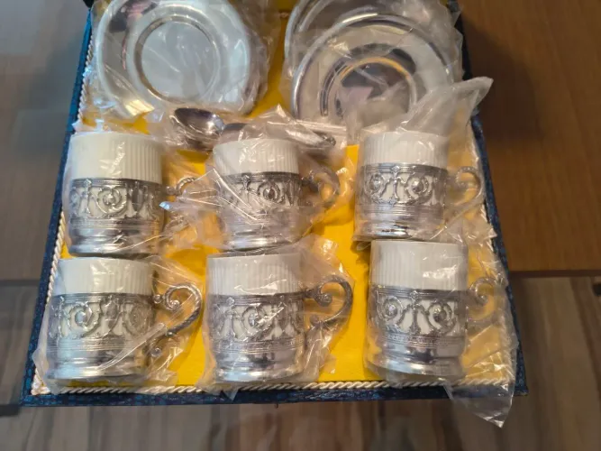 Seis chácaras de cafe de porcelana