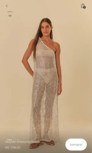 Vestido - saída artesenal com brilho Farm - G Novo - Na tag ?