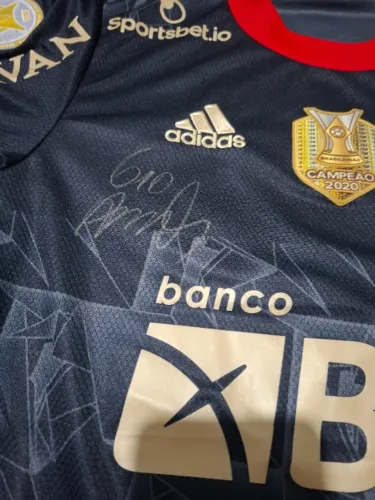 Camisa Oficial Flamengo 2021 (Terceiro Uniforme - Negro/Dourado) Preparada para Jogo e Aut