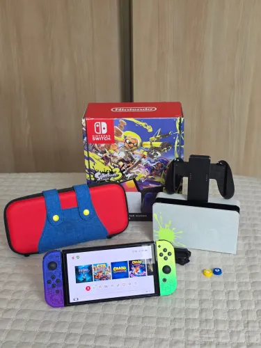 Nintendo Switch OLED Splatoon 3 - Na garantia 