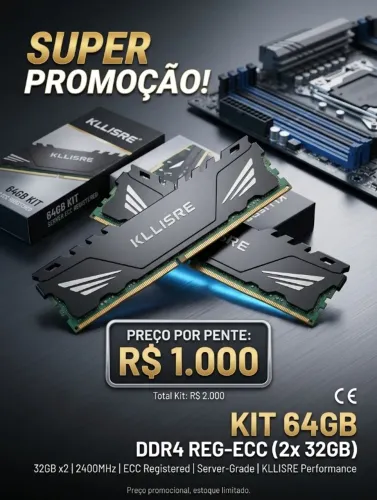 Memória Ecc 32gb Gamer E Servidor 2400mhz (2 unidades)