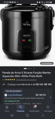 Vendo panela elétrica multilaser nunca usada