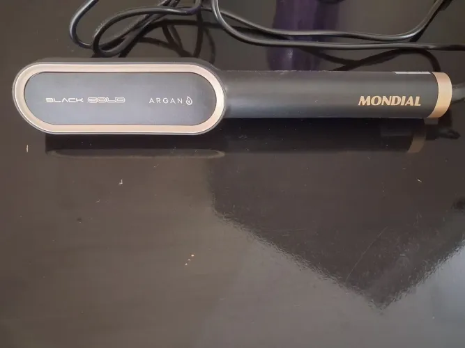 Escova Alisadora Mondial Black Gold Argan - Nova!