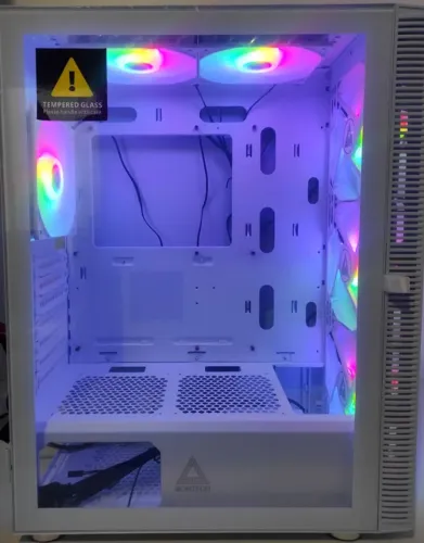 Gabinete Gamer Branco Frontal e Lateral de Vidro 6 Fans (NOVO)
