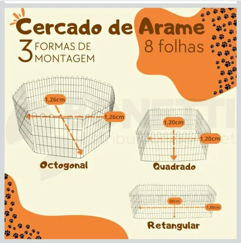 Cercado de Arame para Pets - 8 Folhas