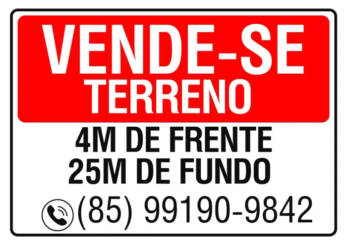 Terreno lagoa redonda 4m de frente e 25m de fundo 30 mil reais para negociar