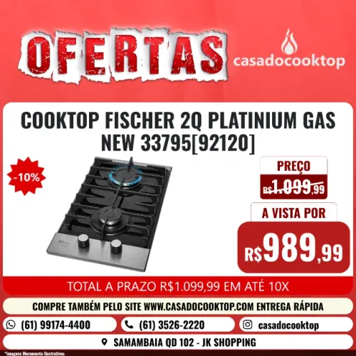COOKTOP FISCHER 2Q PLATINIUM GAS 33795 92120 NEW 33795[92120]