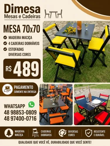 Fábrica de mesas e cadeiras. Tudo a pronta entrega. Pegue na entrega. #mesa #cadeiras