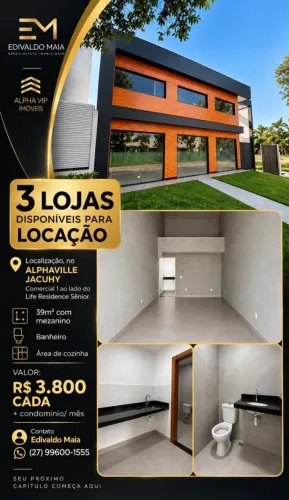 Loja, 39 m², aluguel por R$ 3.800/mês - Alphaville Jacuhy