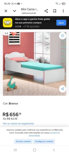 Mini Cama Infantil Doce Sonho Com Colchão D20 Obs: Colchão novinho
