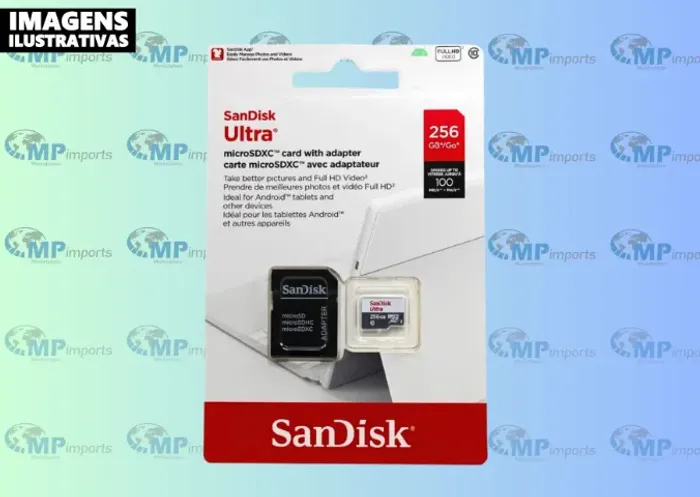 Loja MP Imports: Cartão de Memória MicroSD, Ultra, 256GB, SDSQUNR, SanDisk BT 1 UN