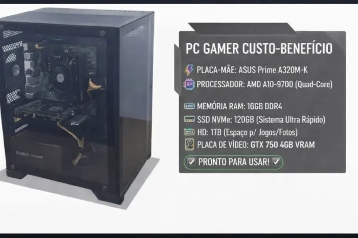 Pc gamer roda tudo com placa de vídeo e 16 de ram