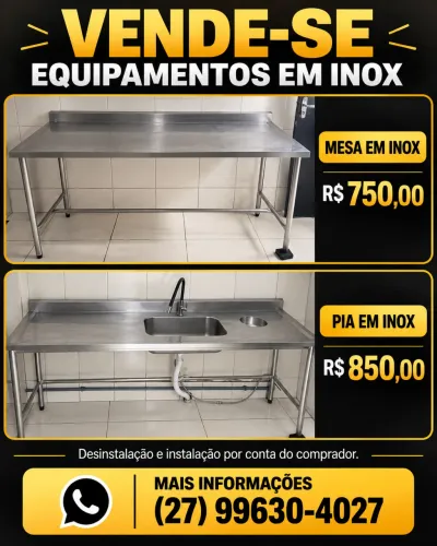 Pia e mesa inox