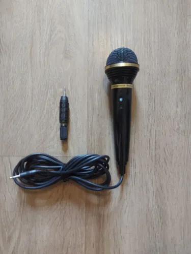 Microfone Dinâmico Aiwa DM-H100 - Vintage e Conservado (C/ Adaptador)