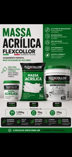 Massa Acrílica Pacote 15kg ou Balde 25kg
